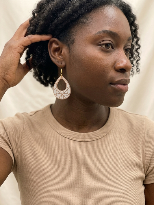Teardrop Lattice Earrings – 3D Printed Dangle Earrings