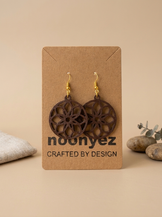 Floral Round Earrings – 3D Printed Dangle Earrings