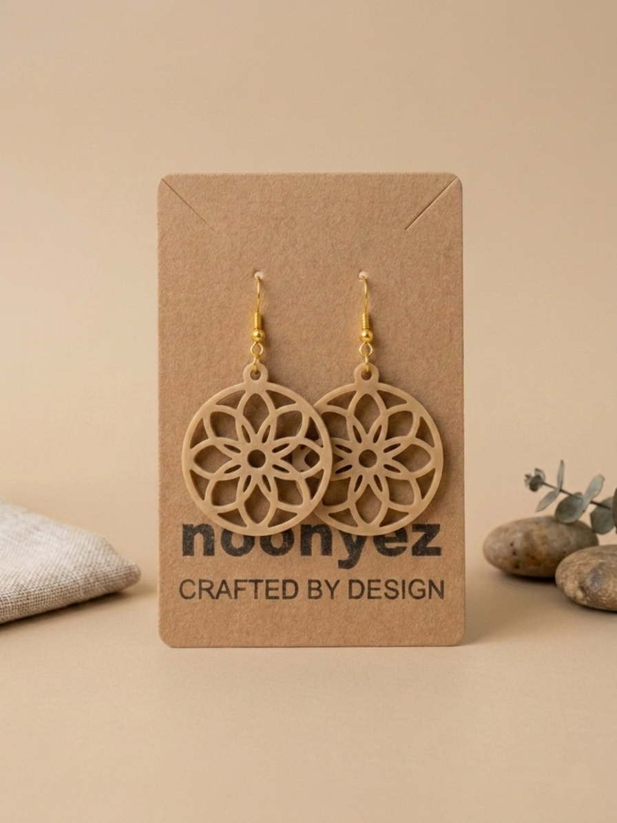 Floral Round Earrings – 3D Printed Dangle Earrings