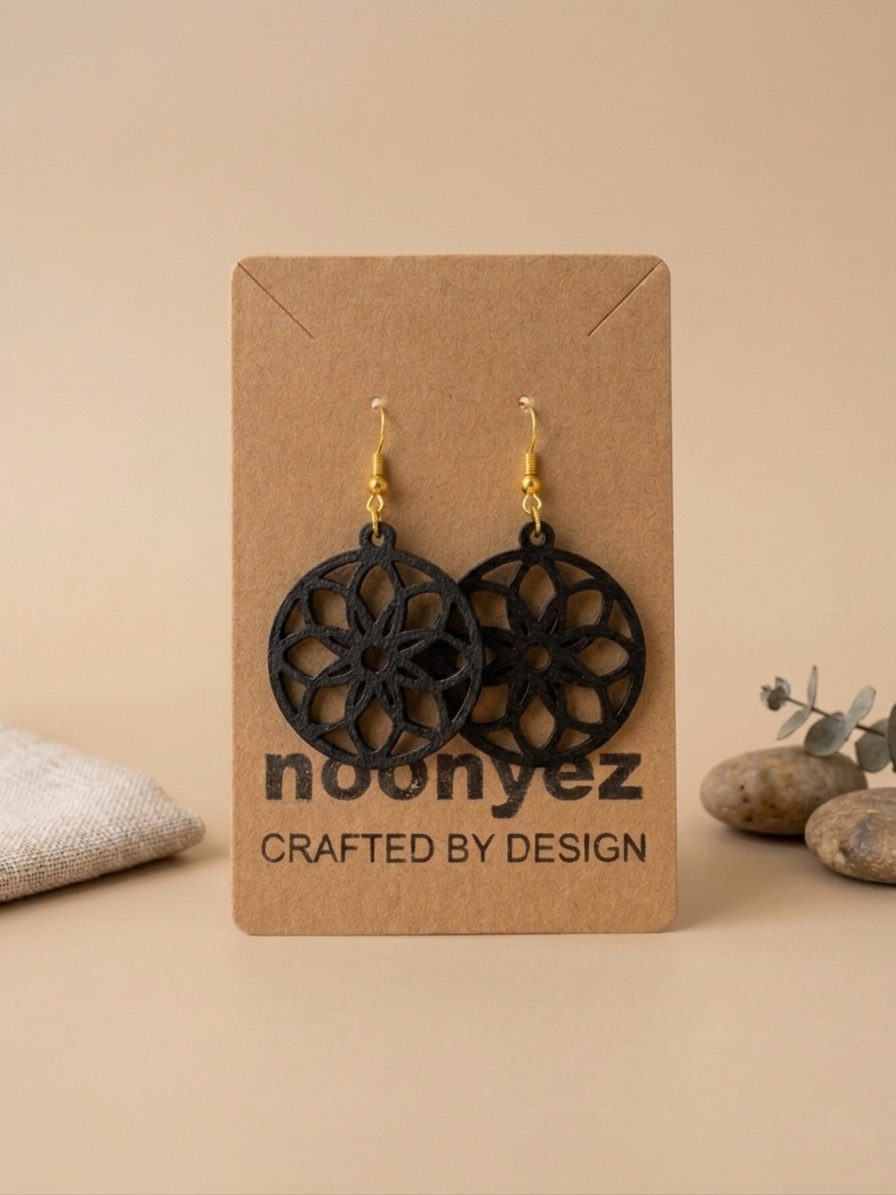 Floral Round Earrings – 3D Printed Dangle Earrings