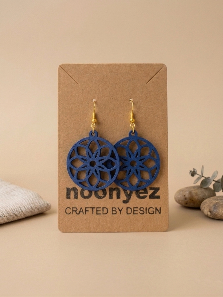 Floral Round Earrings – 3D Printed Dangle Earrings