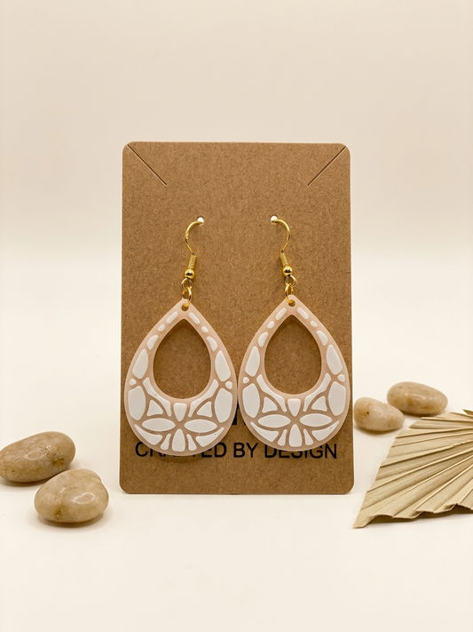 Teardrop Lattice Earrings – 3D Printed Dangle Earrings