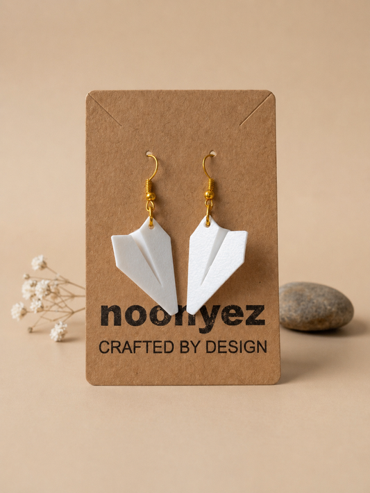 Paper Airplane Earrings – 3D Printed Dangle Earrings