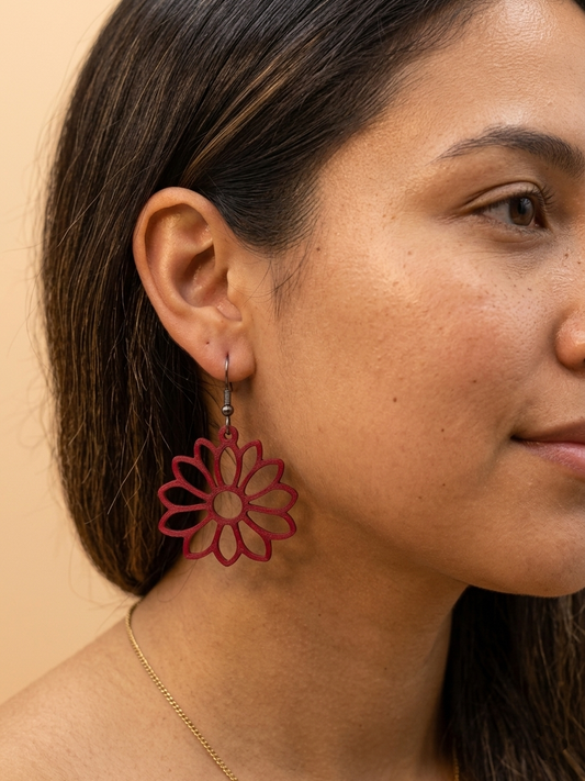 Sun Flower Earrings – 3D Printed Dangle Earrings