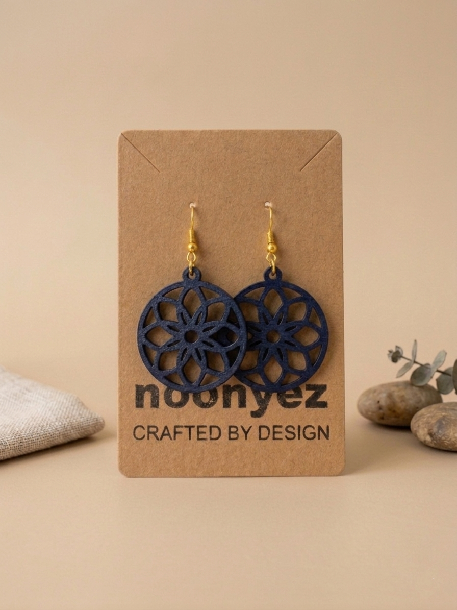 Floral Round Earrings – 3D Printed Dangle Earrings