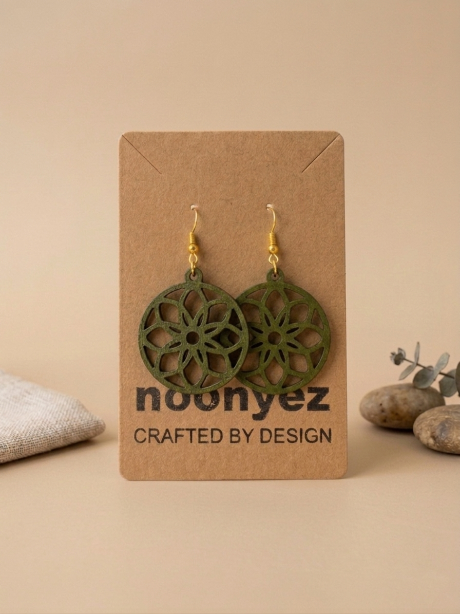 Floral Round Earrings – 3D Printed Dangle Earrings
