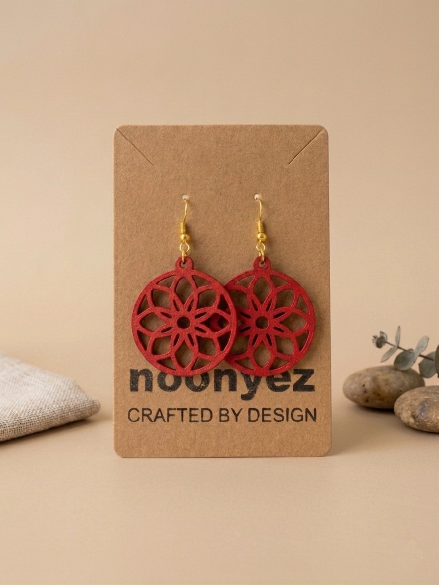 Floral Round Earrings – 3D Printed Dangle Earrings