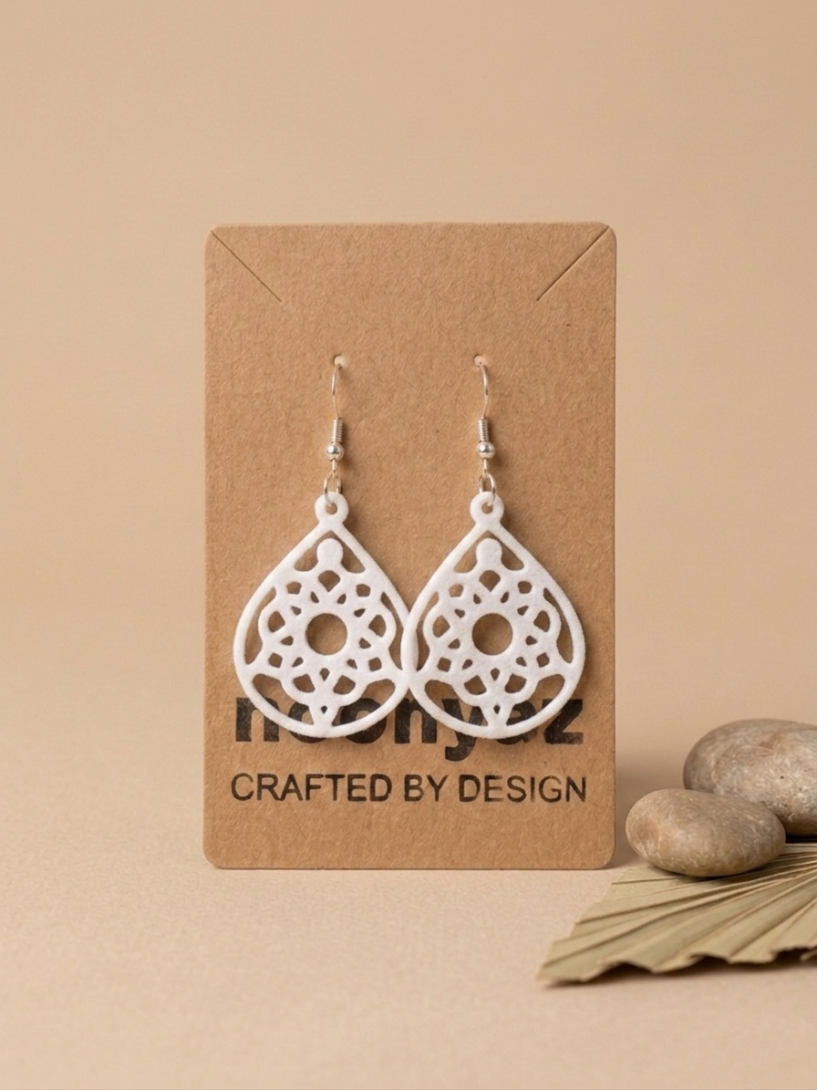 Floral Drop Earrings – 3D Printed Dangle Earrings