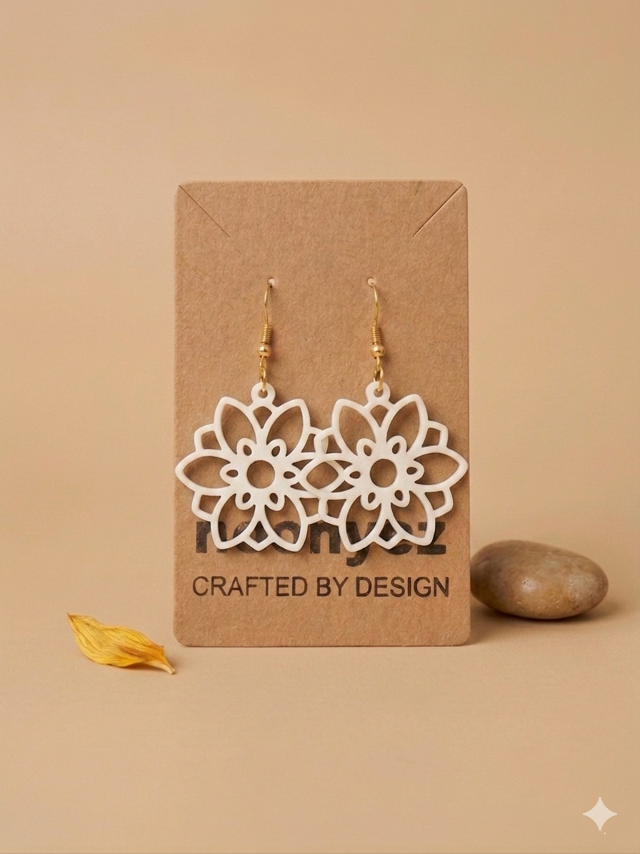 Floral Earrings – 3D Printed Dangle Earrings